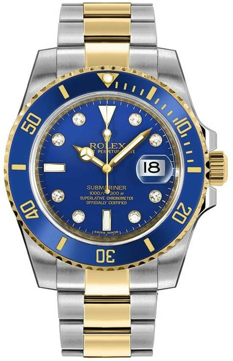 rolex submariner two tone blue|rolex submariner two tone 116613lb.